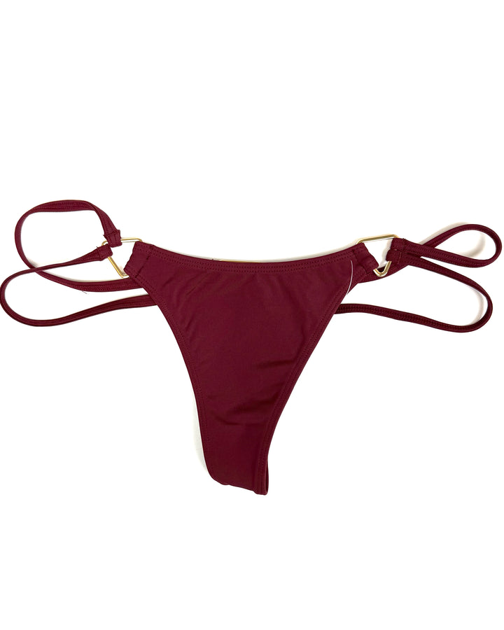 Red Wine Thong Bikini Bottom - XS - XXXL