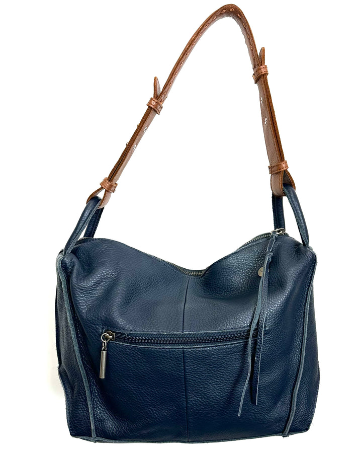 Cobalt Leather Shoulder Bag