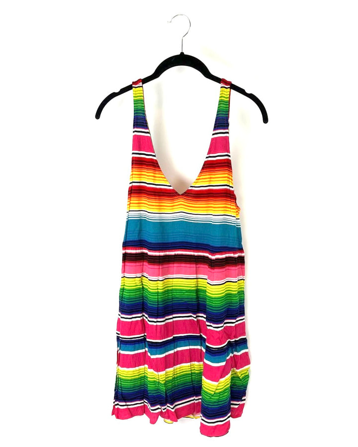 Multicolor Flowy Striped Dress - Small
