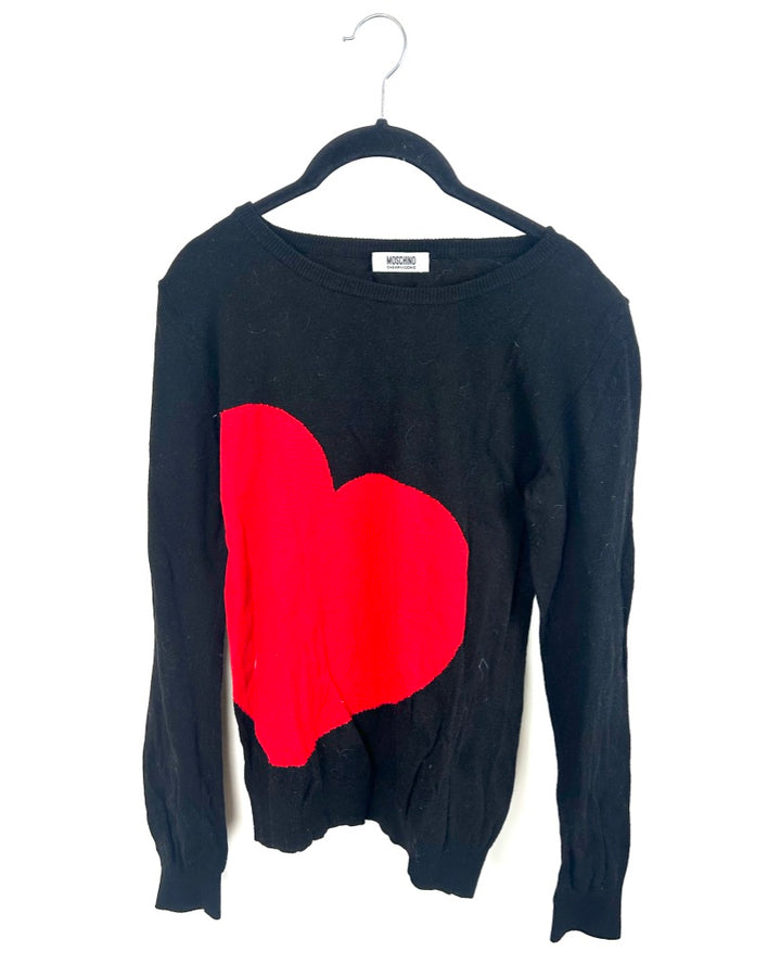 Moschino Red Heart Sweater - Size Small