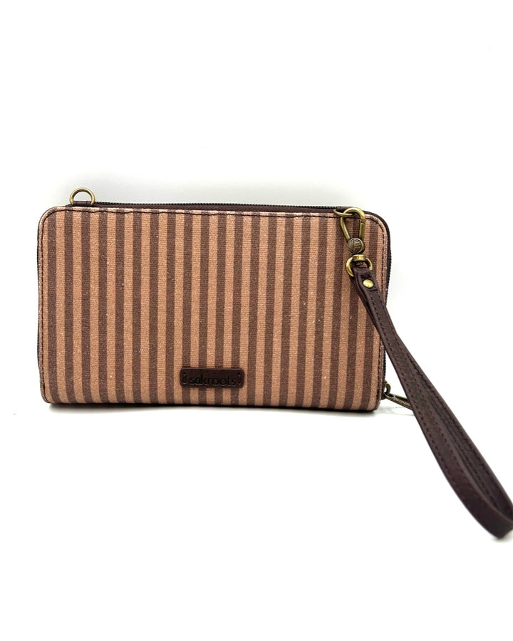 Brown Pattern Crossbody Bag / Wristlet