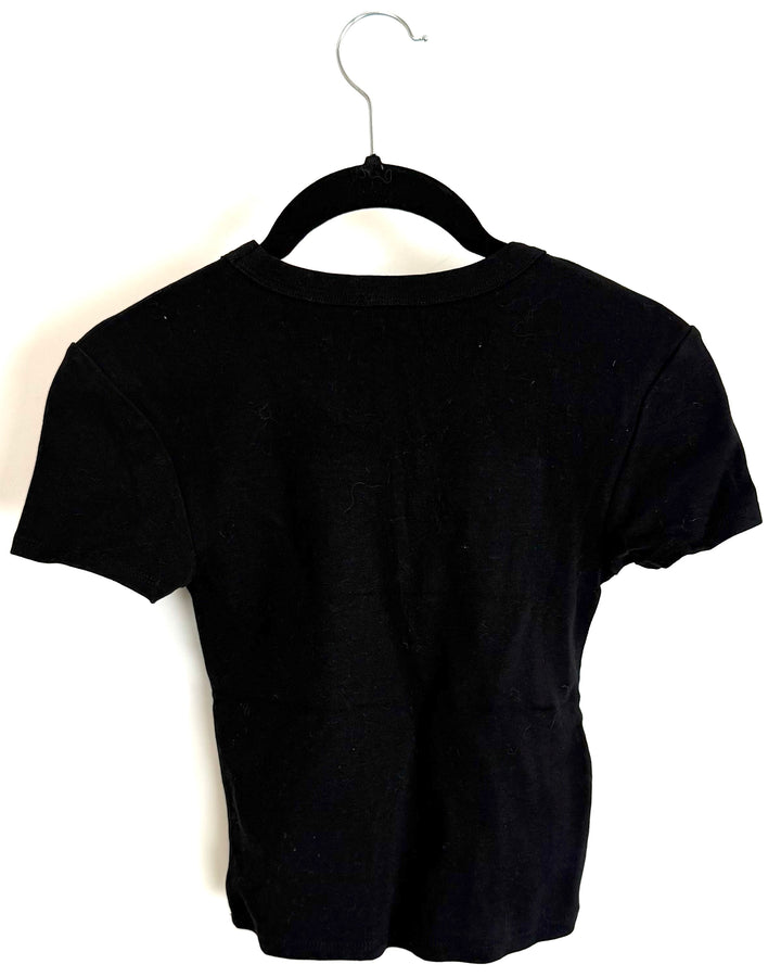 Short Sleeve Black Tank Top - Size 00/0