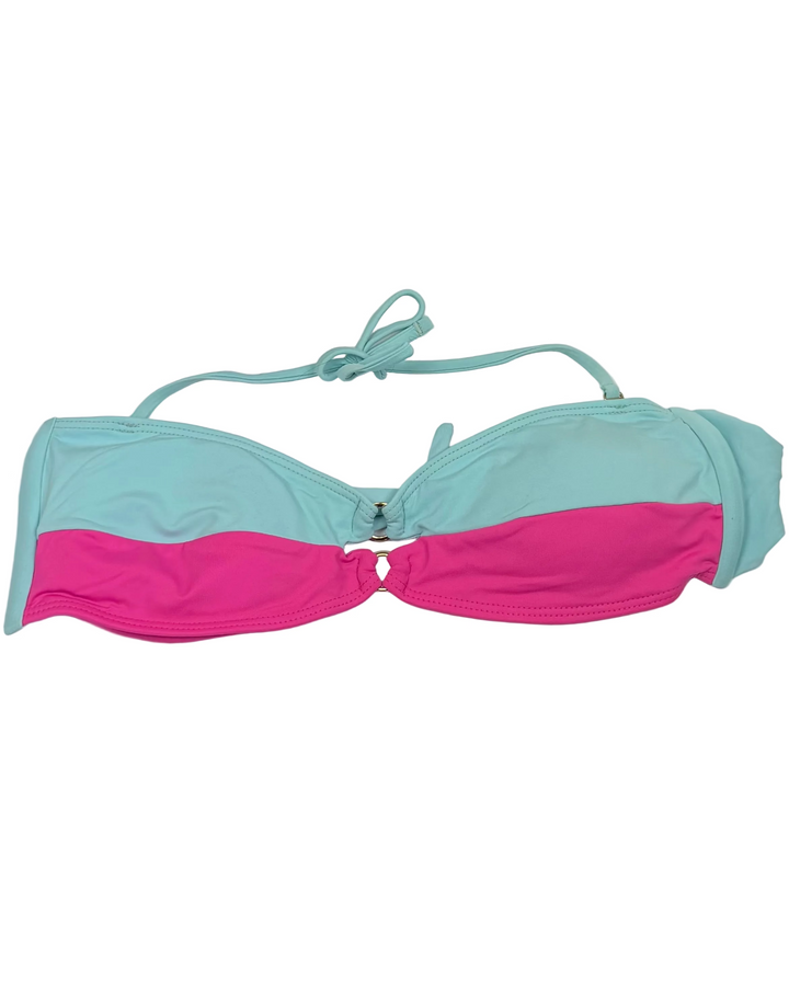 Sky Blue & Bright Pink Convertible Bikini Top - Small and  XL D Cup