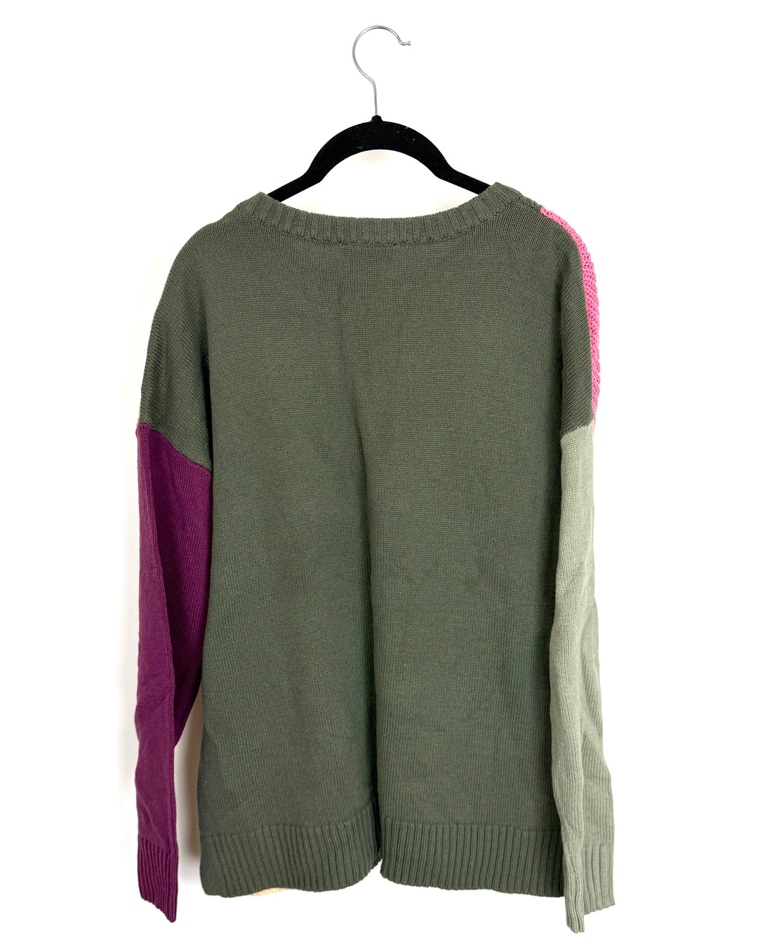 Green Color Block Knit Sweater - Size 6/8