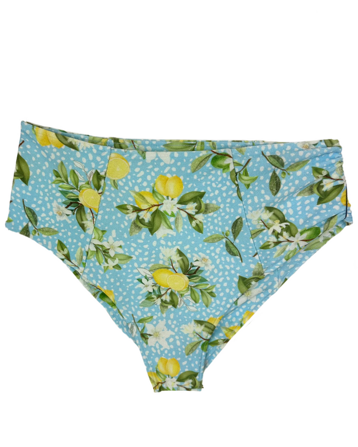 Blue Lemon High Waist Moderate Coverage Bikini Bottom - Extra Small and Small