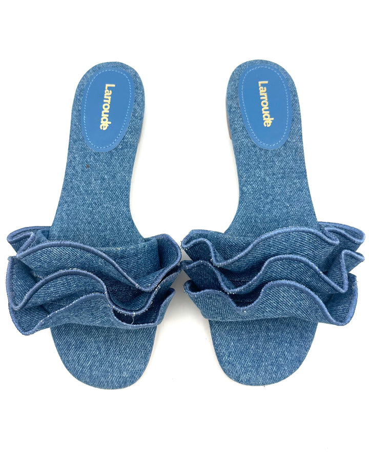 Blue Ruffle Sandal - Size 6.5