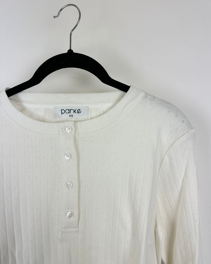 White Button Down Long Sleeve - Large