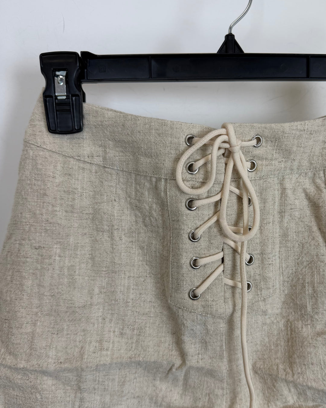 Tan Tie Front Shorts - SIze Extra Small