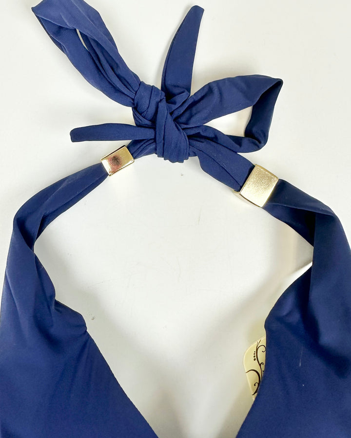 Dark Navy Blue Halter Bikini Top - Small and Extra Large D Cup