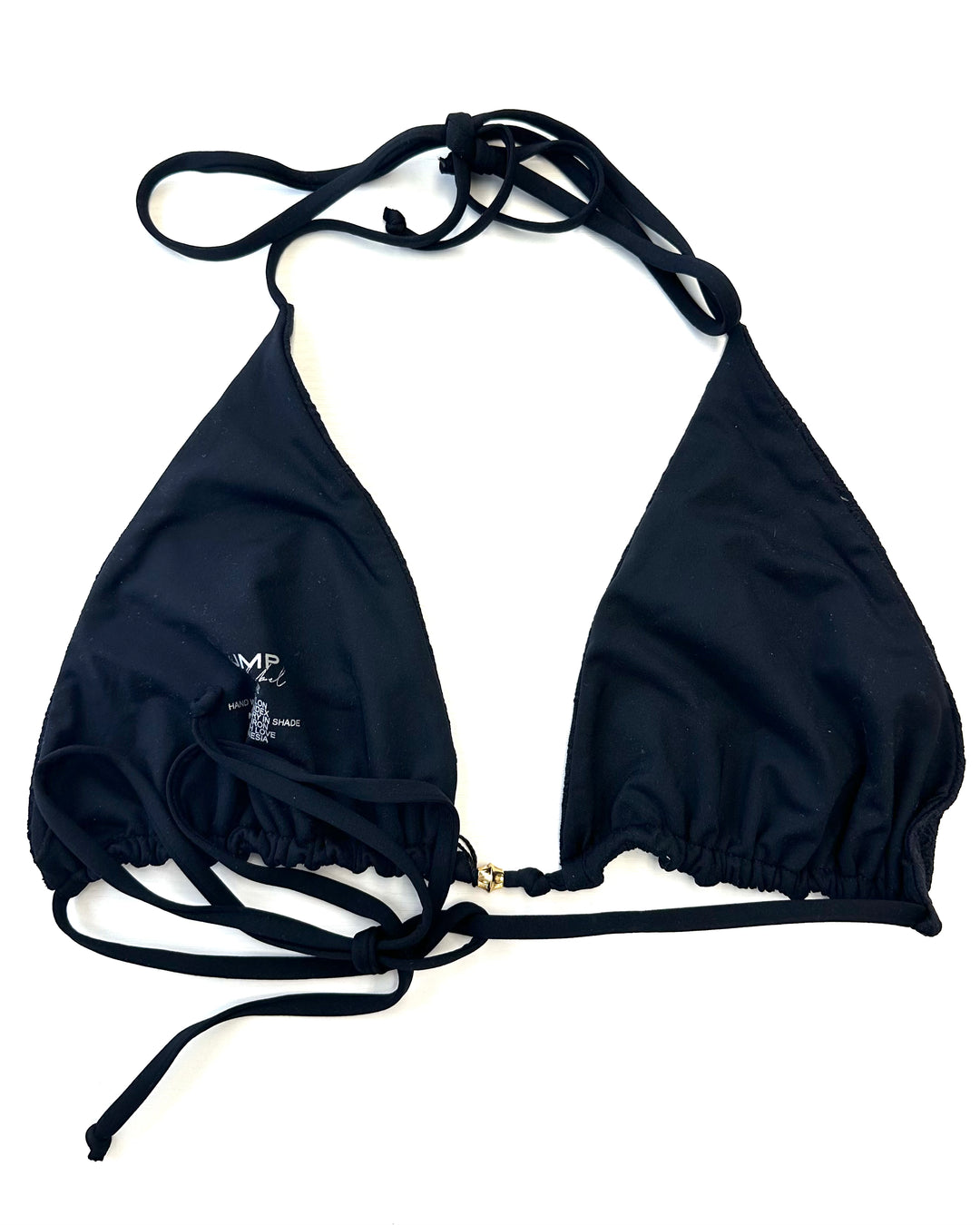 Black Embossed Triangle Bikini Top - Extra Extra Large