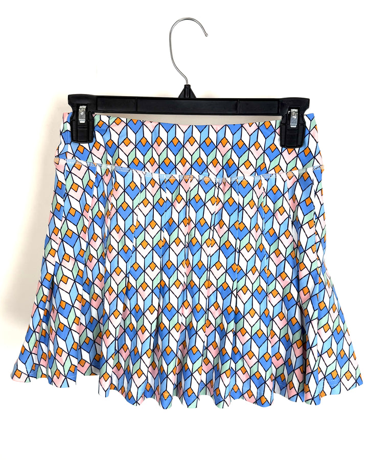 Geo Print Pleated Skort - Size 2/4