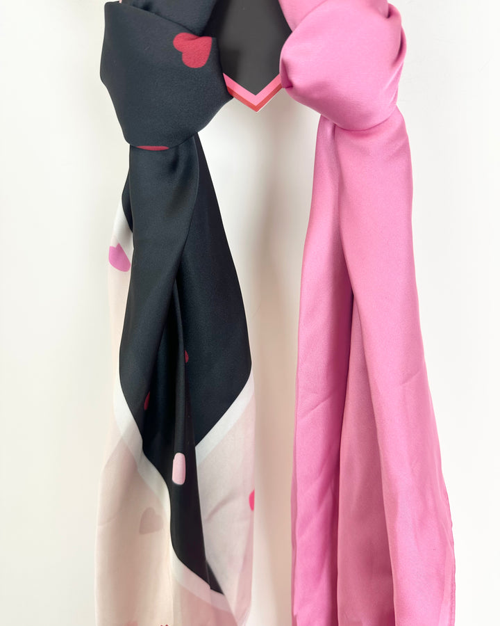 Hot Pink and Hearts Scarves Set
