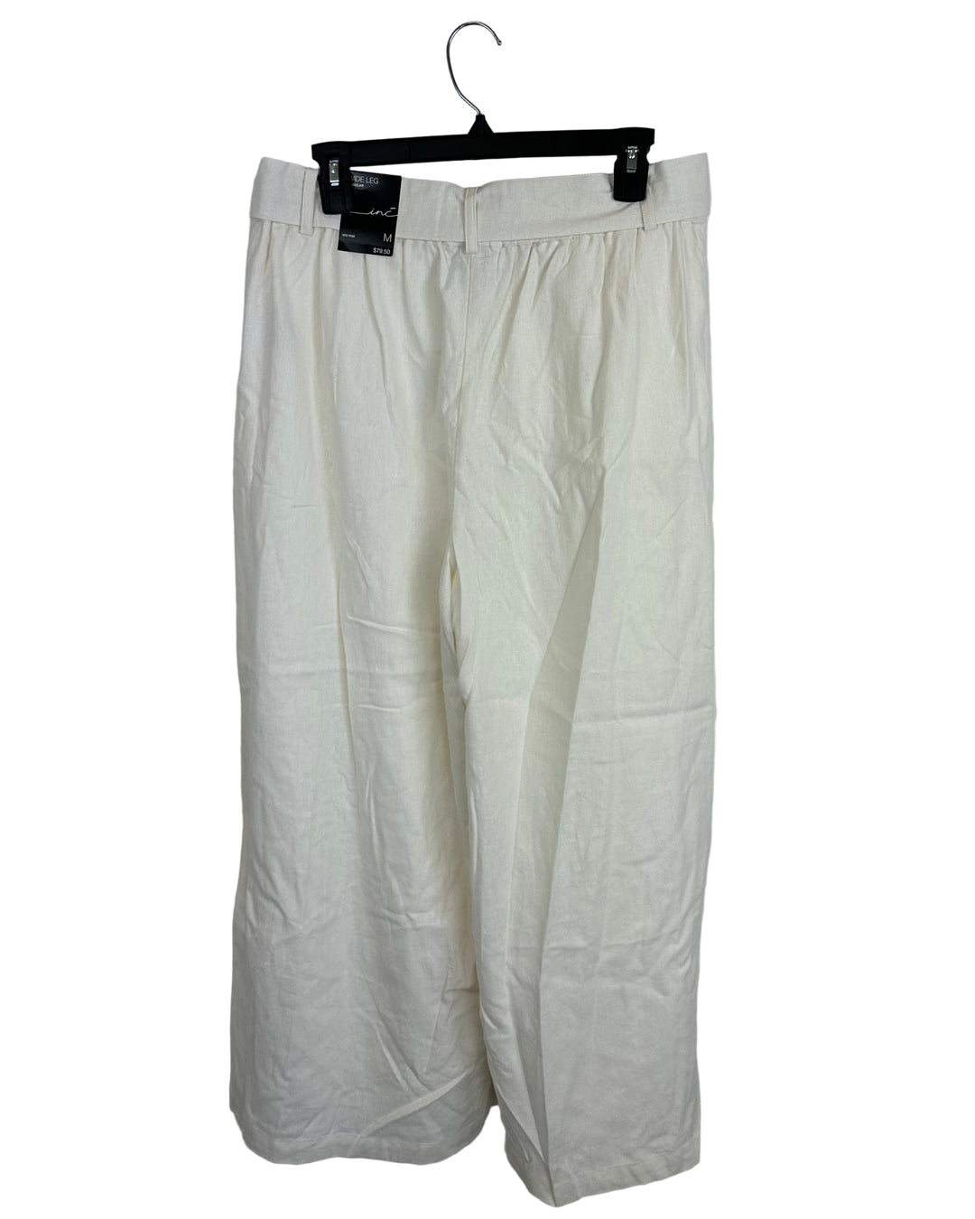 Ivory Linen Belted Pants - Size 4/6