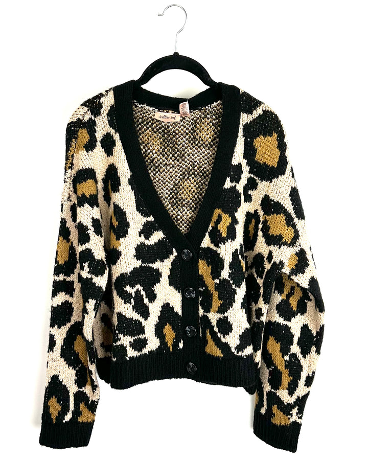 Leopard Print Cardigan - Size 6/8