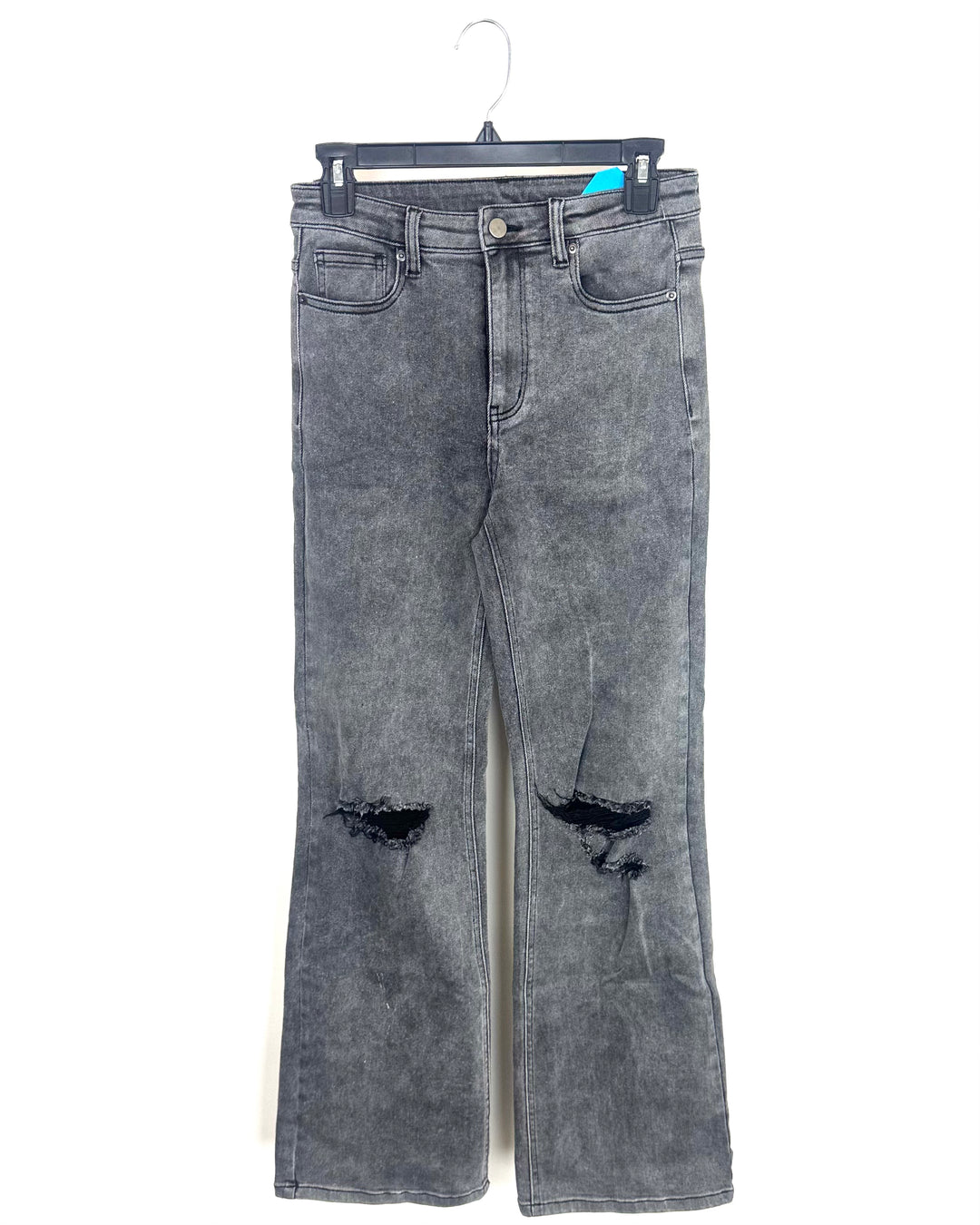 Gray Distressed Wide Leg Jeans - SIze 4/6