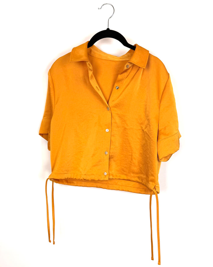 Orange Button-Up Crop Top - Size 2/4