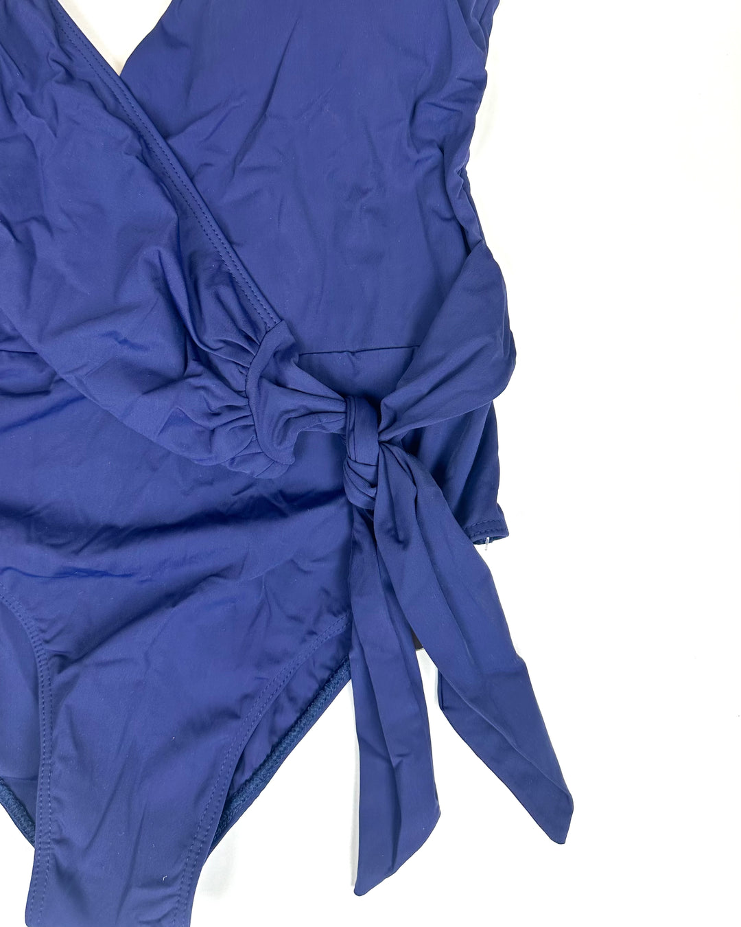 Navy Blue Wrap One Piece Swimsuit - Size 4/6