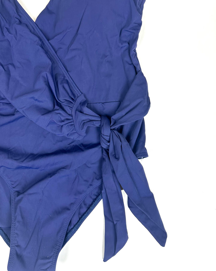 Navy Blue Wrap One Piece Swimsuit - Size 4/6