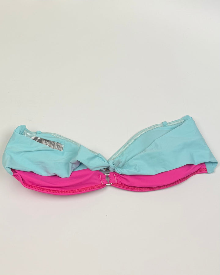 Sky Blue & Bright Pink Convertible Bikini Top - Small and  XL D Cup