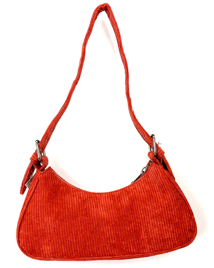 Orange Corduroy Shoulder Bag