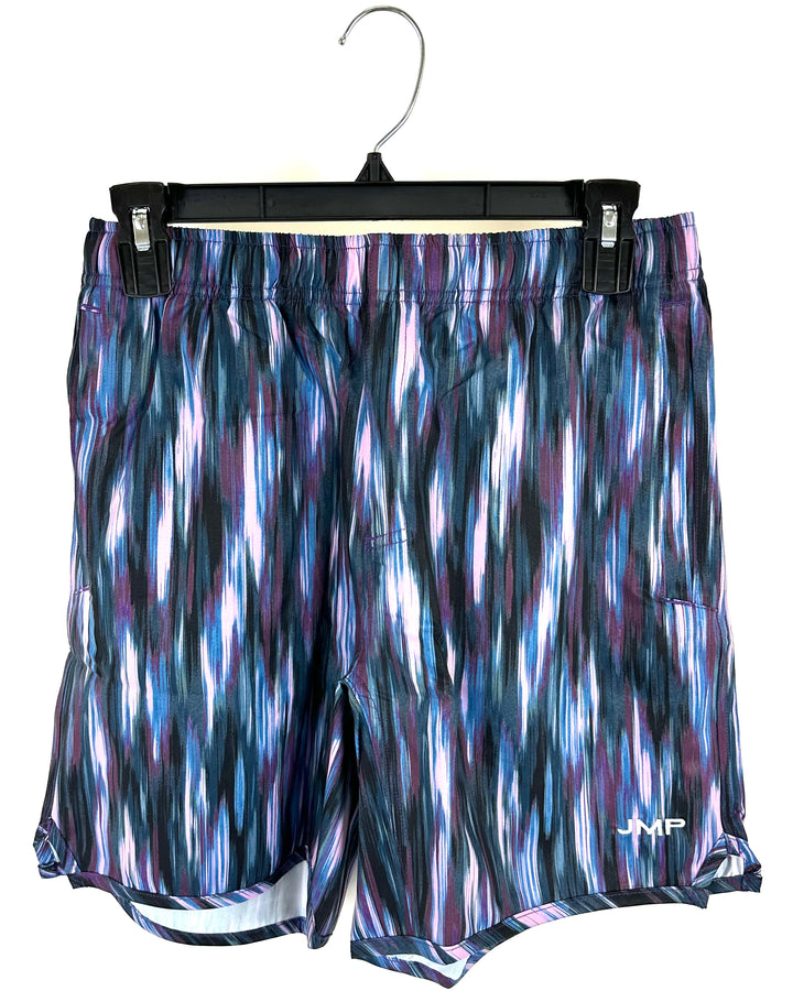 Blue & Purple Swim Board Shorts - Extra Small and Small