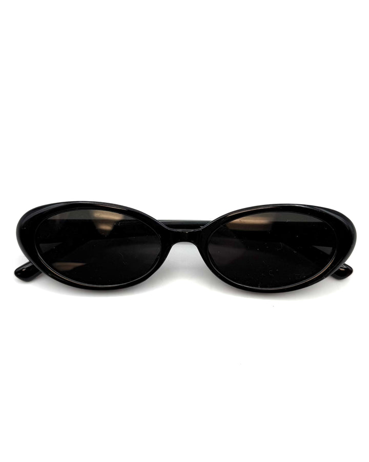 Black Small Oval Sunglasses