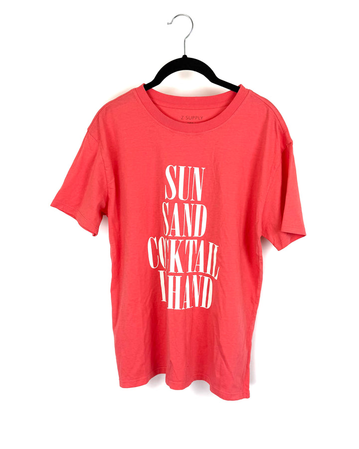 Coral Pink Sun Sand Short Sleeve T-Shirt - Size 2/4