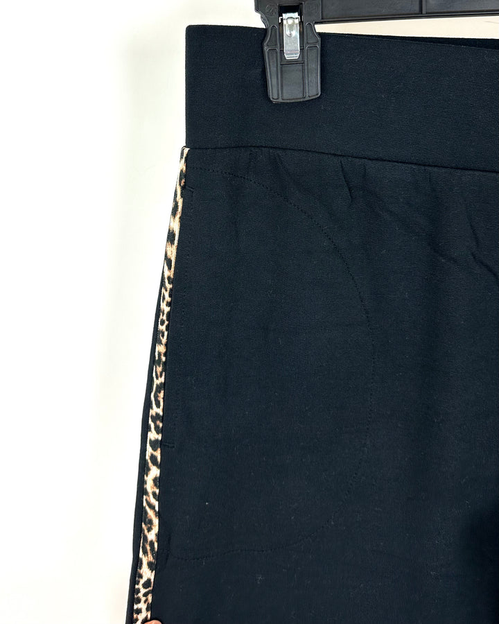 Black and Leopard Print Loungewear Set - Small
