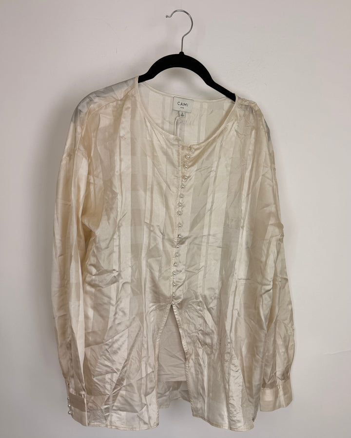 Ivory Striped Blouse - Size 4/6