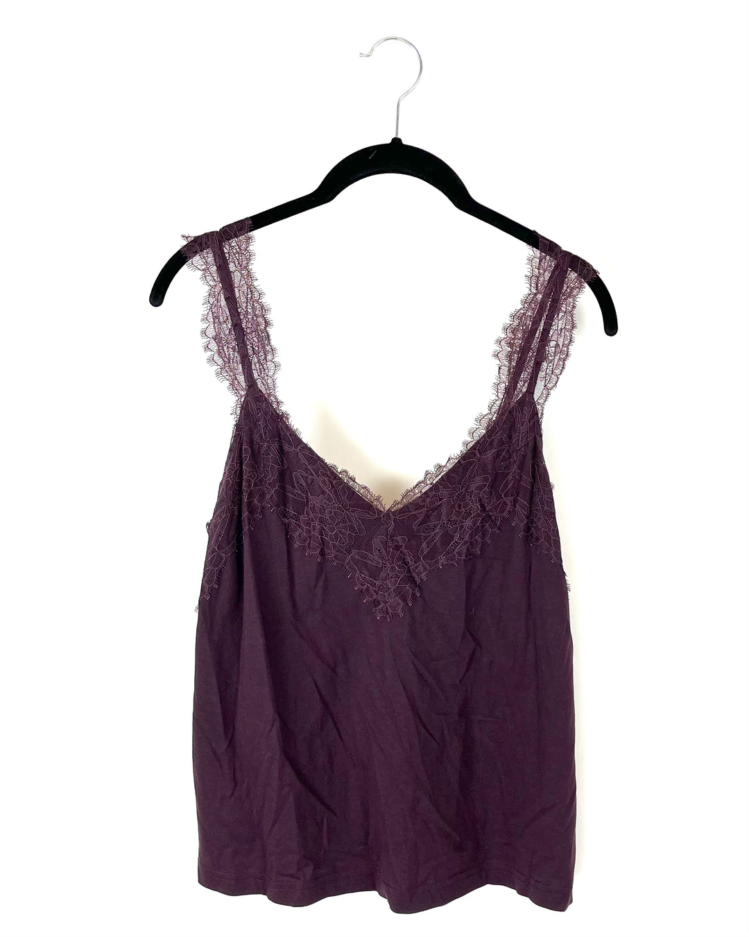 Dark Purple Lace Trim Tank - Size 2-4