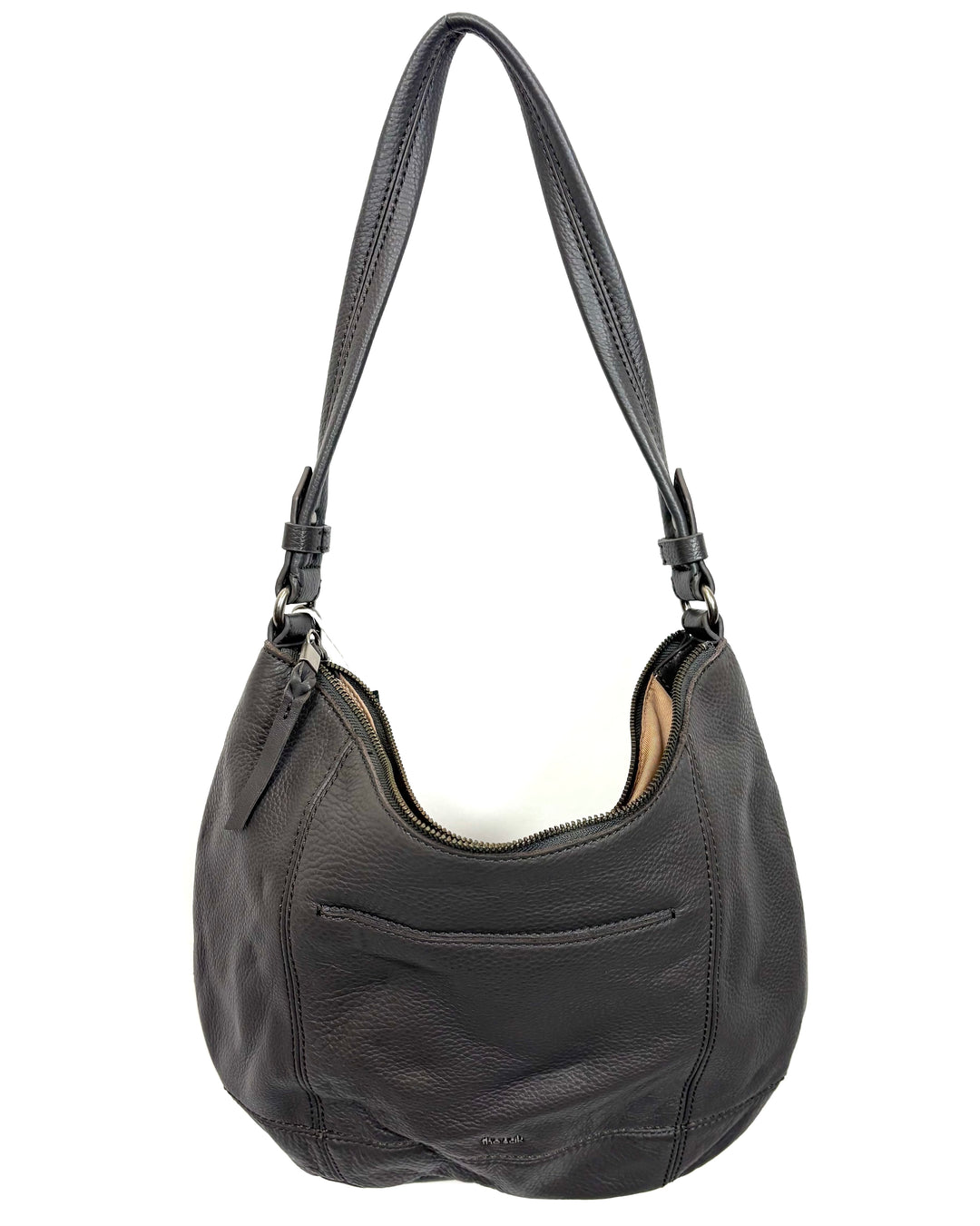 Iron Grey Leather Slouch Bag