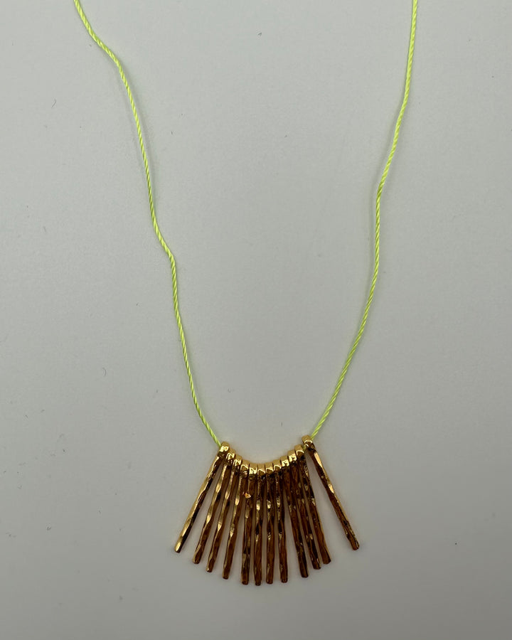 Gold Bar Charm String Necklace