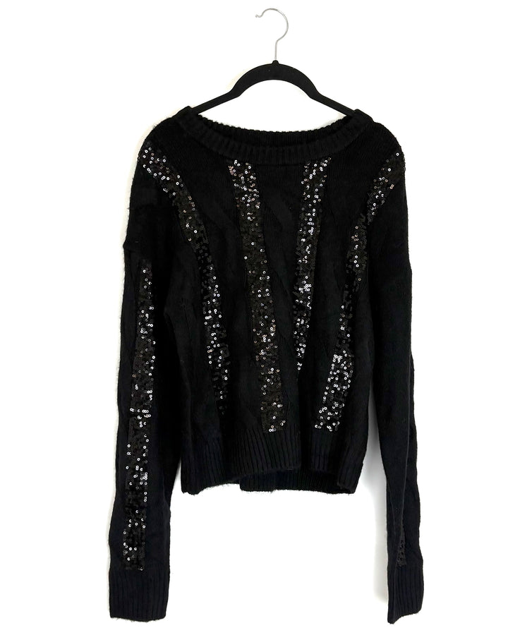 Black Sequin Sweater - Size 4/6