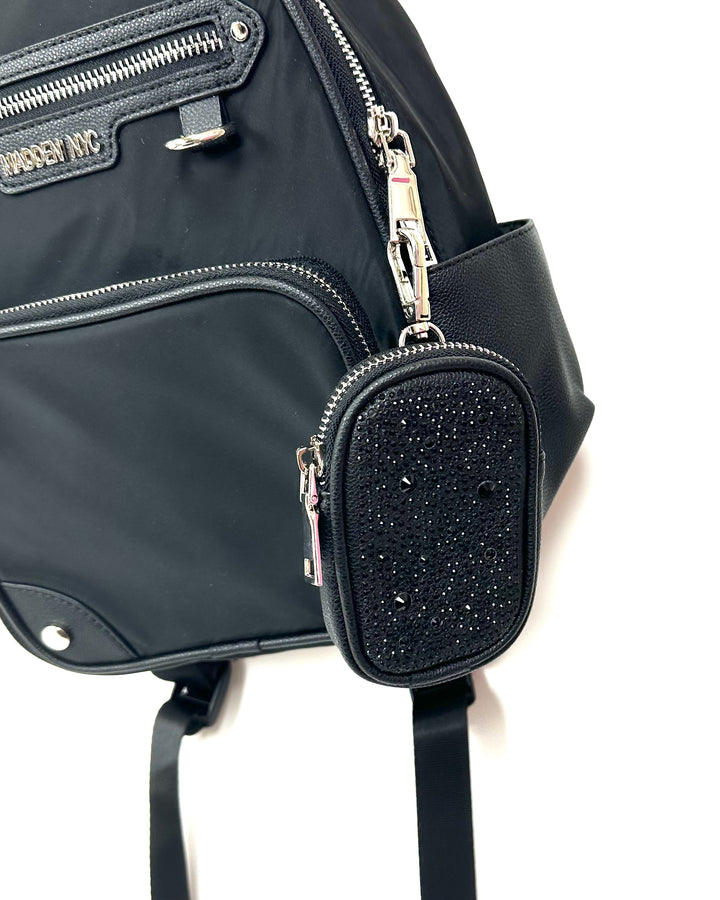 Black and Silver Mini Backpack
