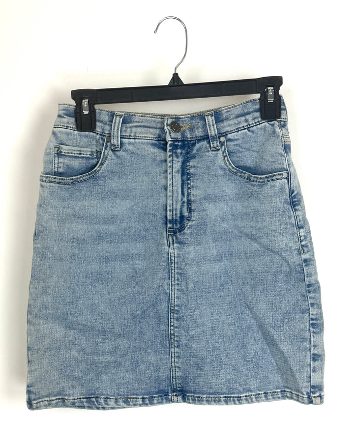 Sky Wash Faded Denim Skirt - Size 0/2