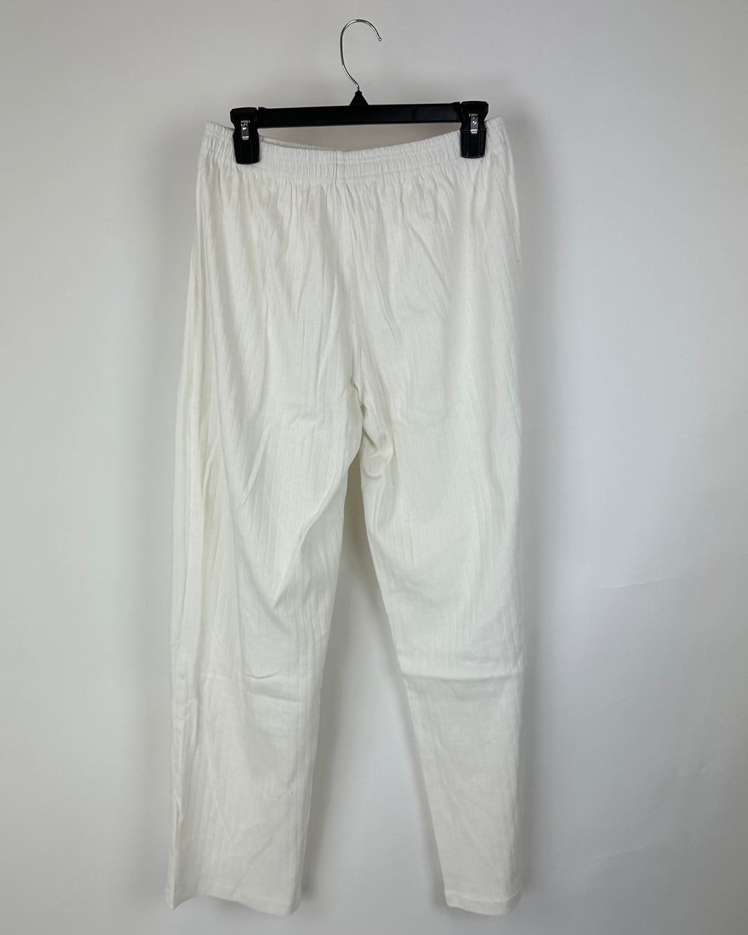 Pointelle Print Fabric White Boxer Pant - Large