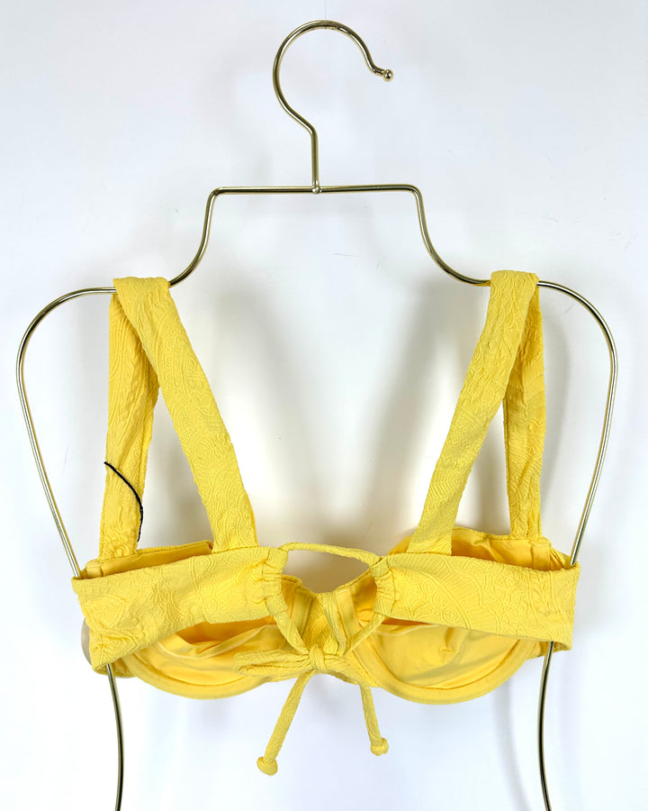 Yellow Embossed Underwire Bikini Top - XL and XXL