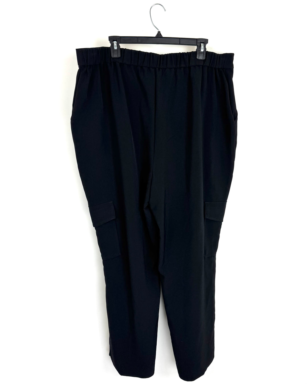 Black Wide Leg Cargo Trousers - 18W