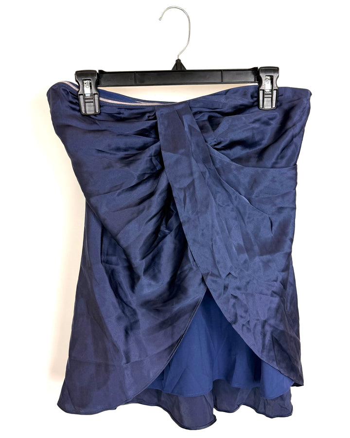 Blue Strapless Flowy Top - Size 4/6