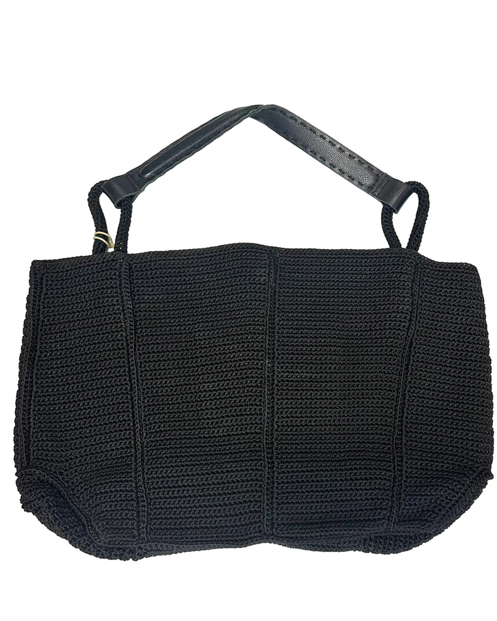 Black Crochet Tote Bag