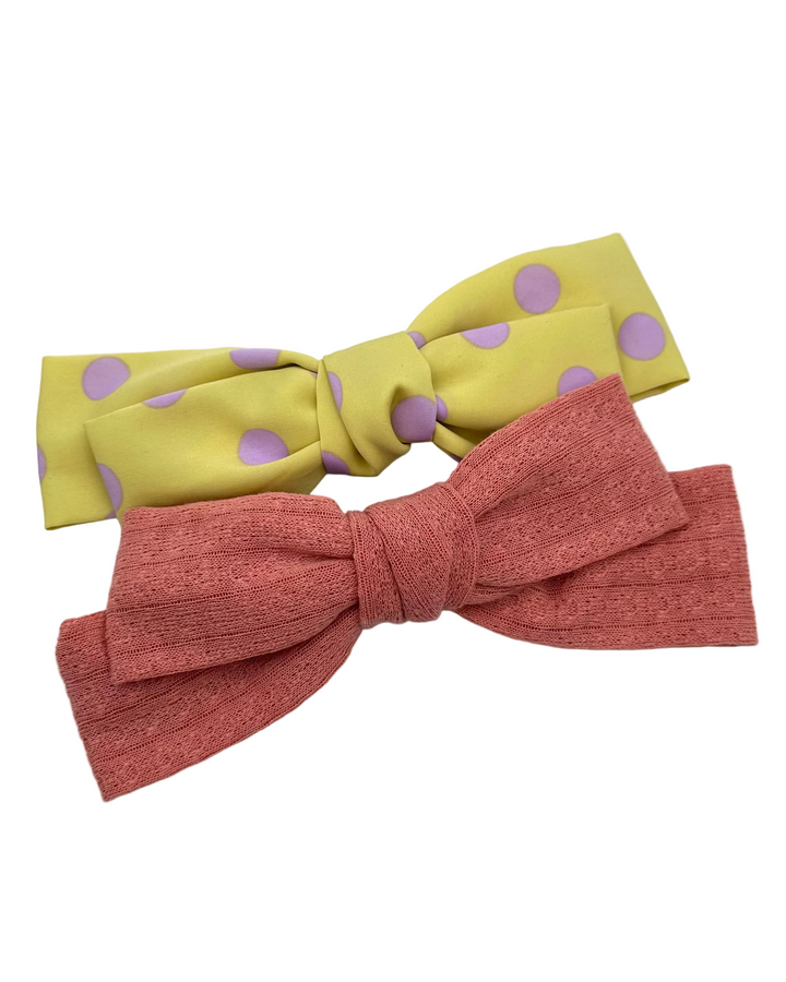 Polka Dot and Knit Oversized Bows Set