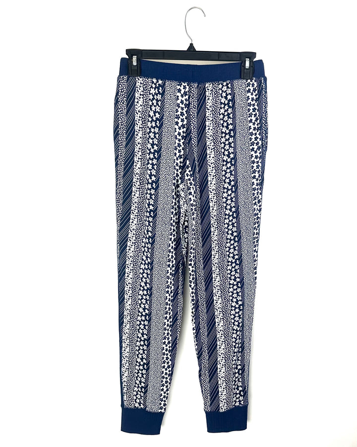 Cuddl Duds Blue Floral Jogger Pants - Size 2/4