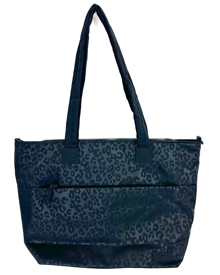 Black Leopard Print Tote Bag