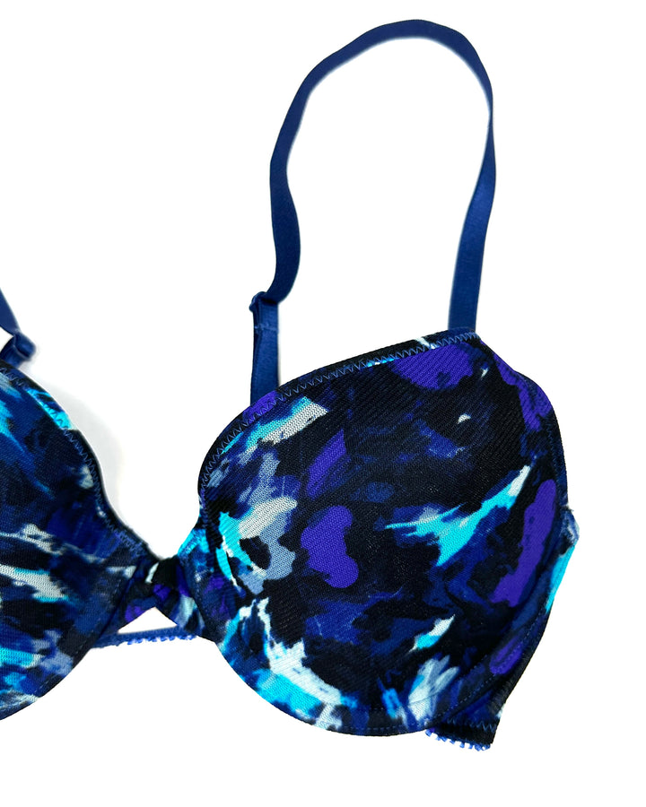 Blue Abstract Pushup Bra - 34B, 34C and 34D