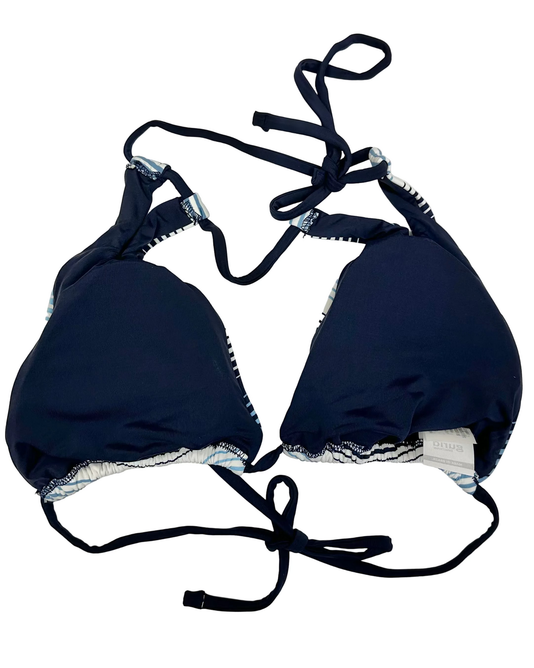 Multi Blue & White Cut Out Bikini Top - Small