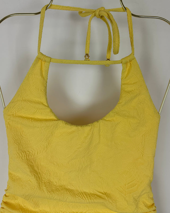 Yellow Embossed One Piece Swimsuit - Extra Small and Small