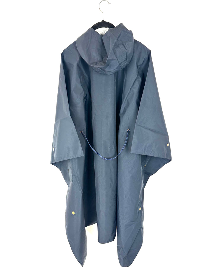 Navy Blue Poncho With Bungee Belt - Size 6/8