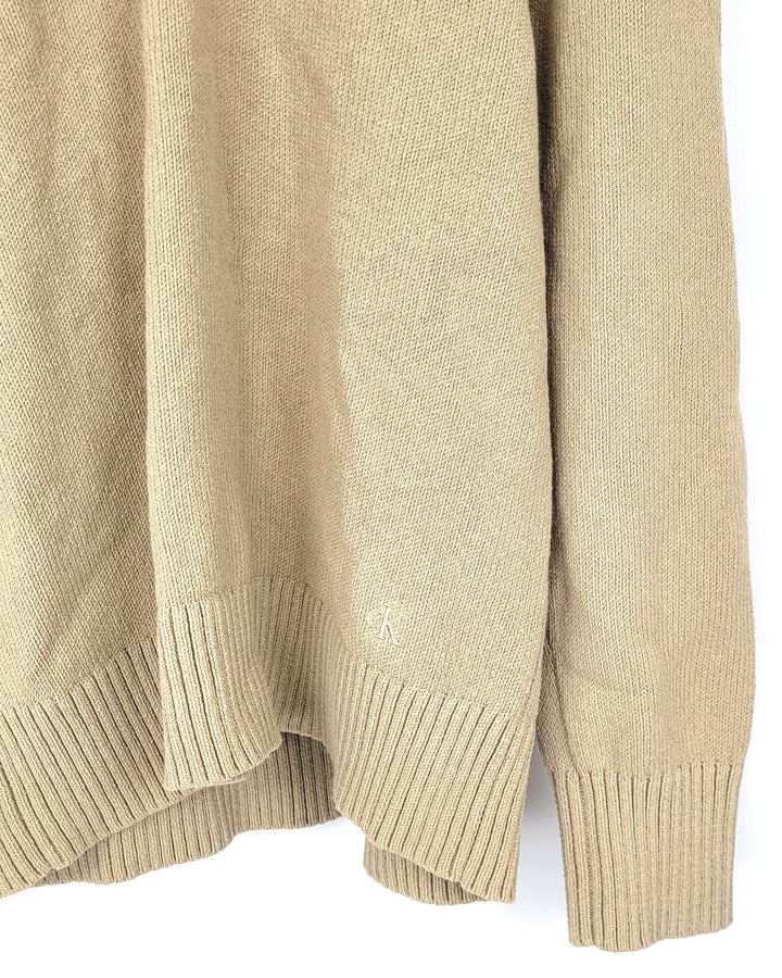 Tan V-Neck Long Sleeve Sweater - Size 4/6