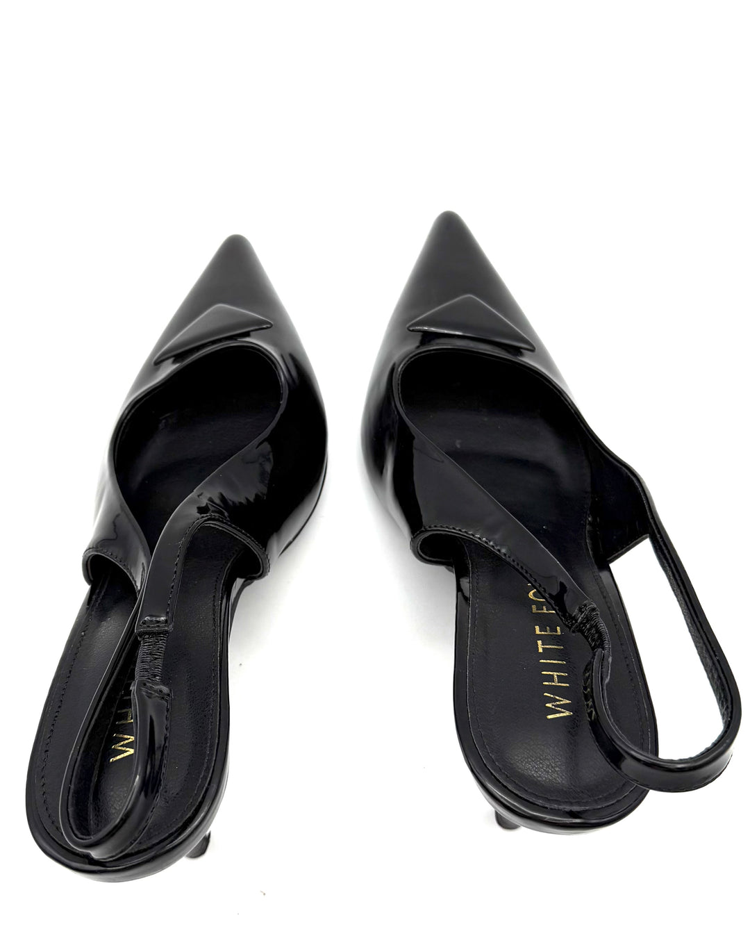 White Fox Slingback Heels - Size 8