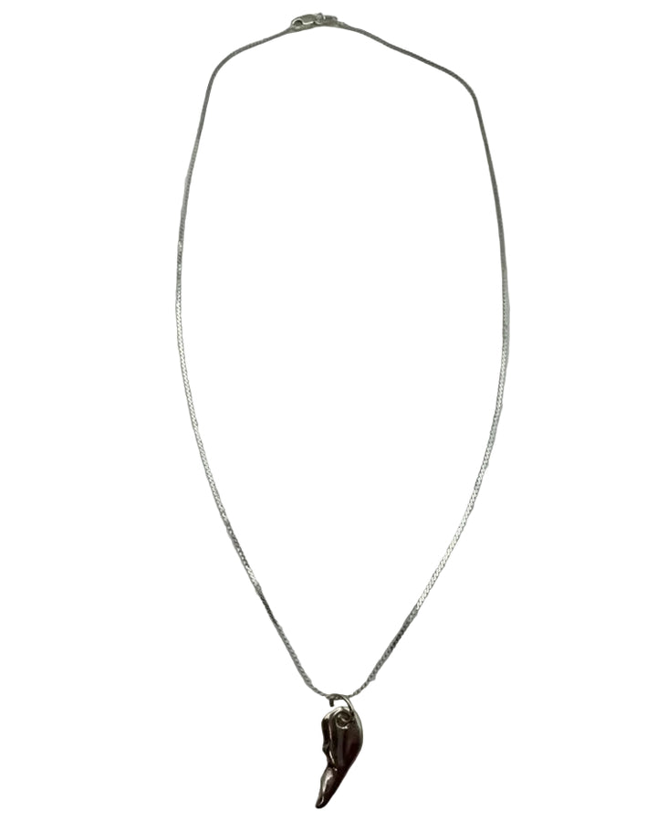 Silver Half Broken Heart Necklace
